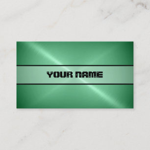 Tarjeta De Visita Metal de acero inoxidable brillante verde