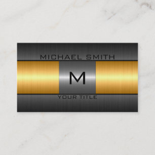 Tarjeta De Visita Metal de acero inoxidable plateado dorado