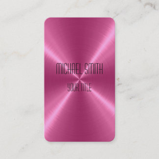 Tarjeta De Visita Metal de acero rosado