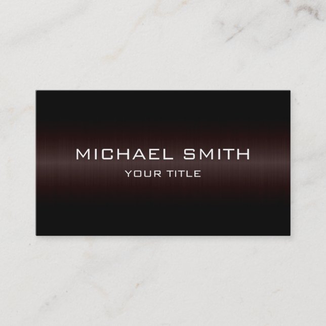 Tarjeta De Visita Metal de encargo del acero inoxidable de Brown (Anverso)