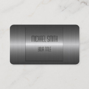 Tarjeta De Visita Metal de plata gris del acero inoxidable