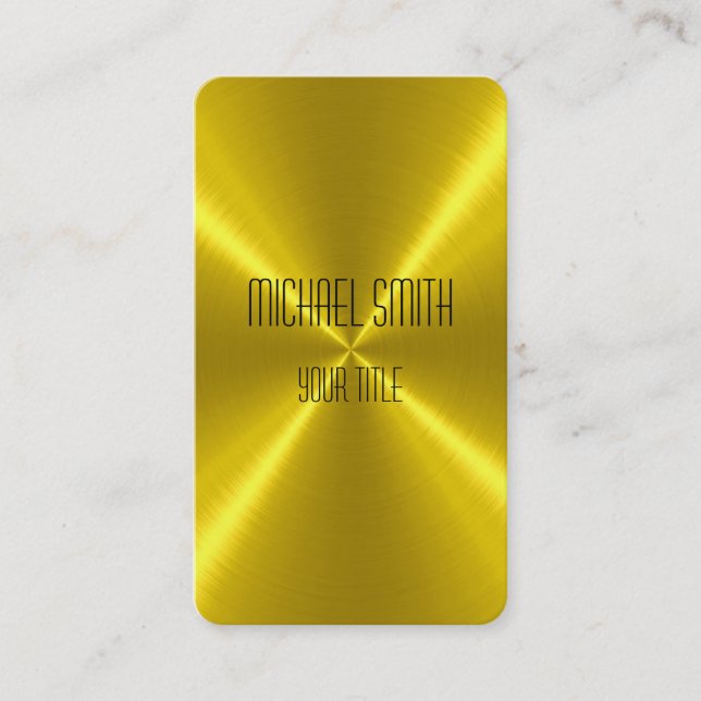 Tarjeta De Visita Metal del acero del oro (Anverso)