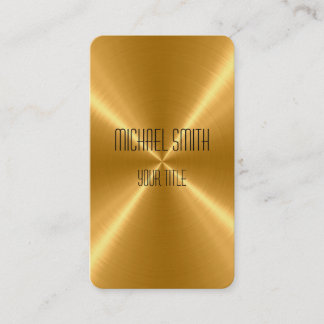 Tarjeta De Visita Metal del acero del oro
