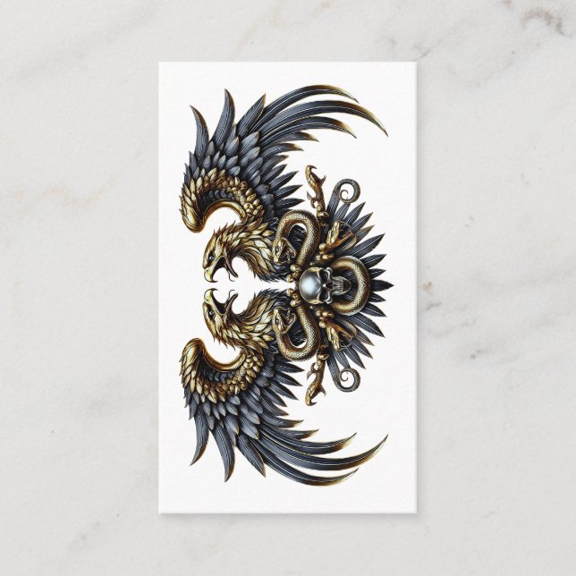 Tarjeta De Visita Metal Fan Badetuch Adler mit Totenkopf (Anverso)