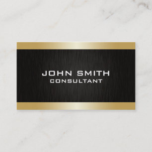 Tarjeta De Visita Metal llano moderno elegante profesional del negro