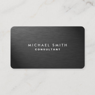 Tarjeta De Visita Metal llano moderno negro elegante profesional