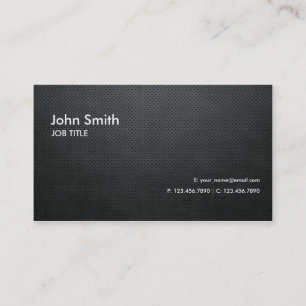 Tarjeta De Visita Metal llano negro moderno elegante profesional