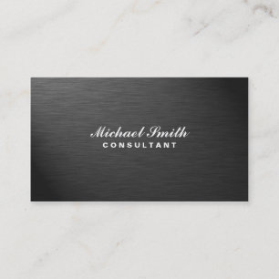 Tarjeta De Visita Metal llano negro moderno elegante profesional