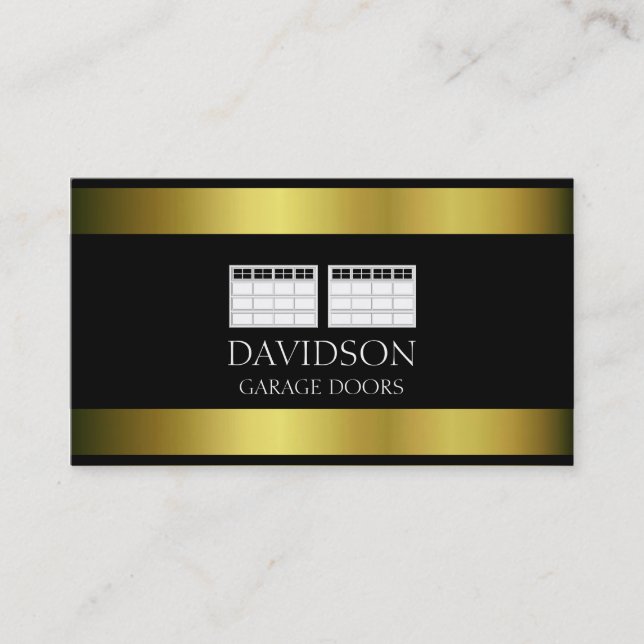 Tarjeta De Visita Metal metálico de Garage Door Company (Anverso)