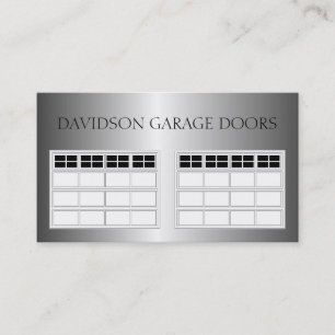 Tarjeta De Visita Metal metálico de Garage Door Company