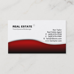 Tarjeta De Visita Metal moderno de la onda roja de las propiedades