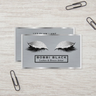 Tarjeta De Visita Metal moderno del maquillaje del purpurina de las