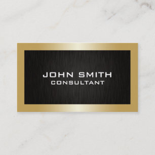 Tarjeta De Visita Metal negro llano moderno del oro elegante