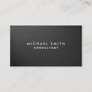 Tarjeta De Visita Metal negro llano moderno elegante profesional
