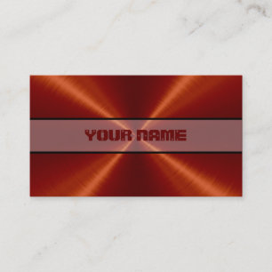 Tarjeta De Visita Metal rojo del acero inoxidable
