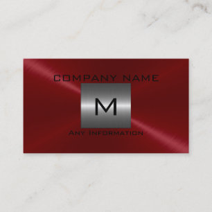 Tarjeta De Visita Metal rojo del acero inoxidable