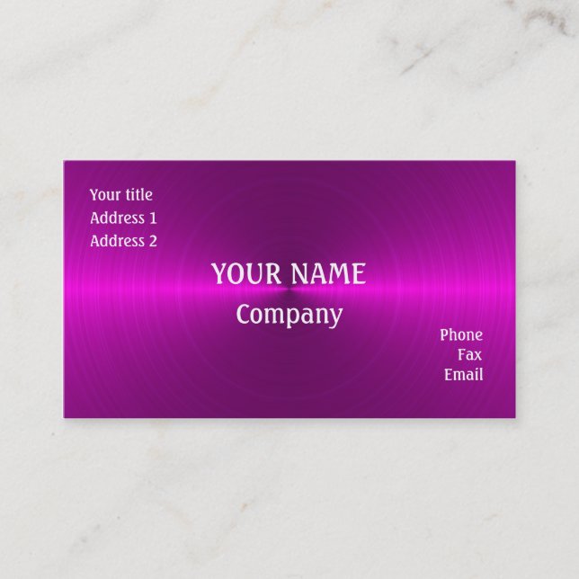 Tarjeta De Visita Metal rosado cepillado (Anverso)