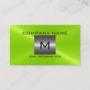 Tarjeta De Visita Metal verde del acero inoxidable