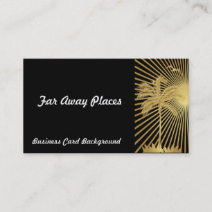 Tarjeta de visita metálica de la palmera y del so