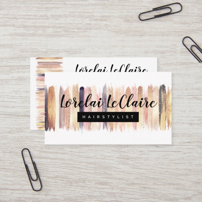 Tarjeta de visita metálica de la pincelada del (Anverso/Reverso In Situ)