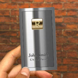 Tarjeta de visita metálica del chófer del logotipo