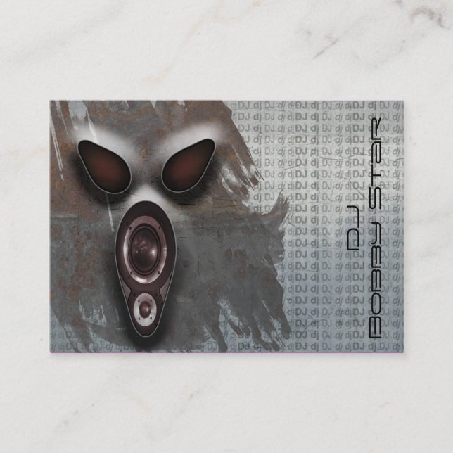 Tarjeta de visita metálica fresca del grito de DJ (Anverso)