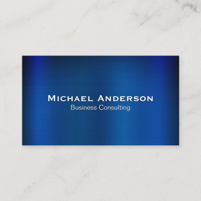Tarjeta De Visita Metálico Azul (Anverso)