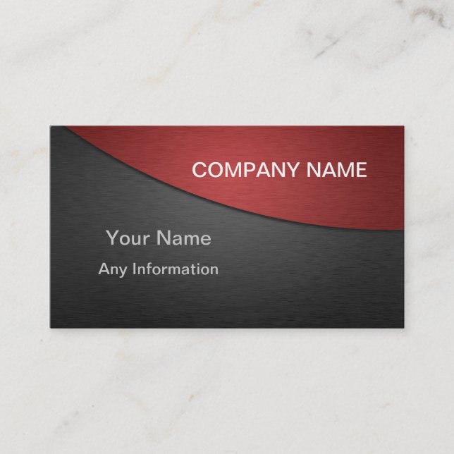 Tarjeta De Visita Metálico de lujo rojo y gris (Anverso)