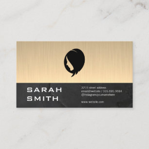 Tarjeta De Visita Metálico de oro   Belleza de las mujeres   Slate