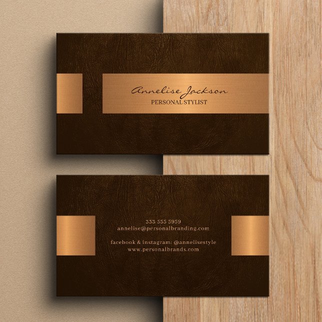 Tarjeta De Visita Metálico de oro falso profesional elegante (Subido por el creador)