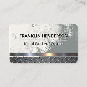 Tarjeta De Visita Metálico Fondo Grunge Construcción