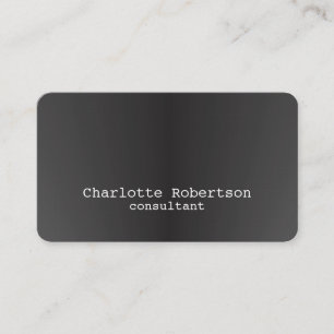 Tarjeta De Visita Metálico Gris Plain Consultor creativo moderno