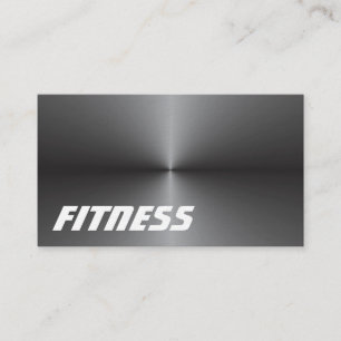 Tarjeta De Visita Metálico Plata Gris Fitness Sport Trendy