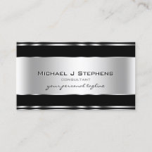 Metálico Profesional Elegante Moderno Plata Negro
