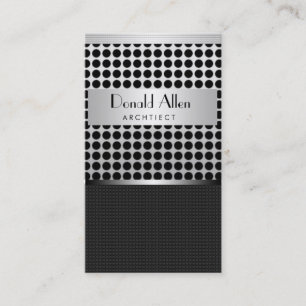 Tarjeta De Visita Metalizado arquitecto negro elegante