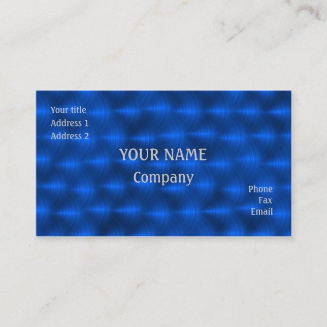 Tarjeta De Visita Metalizado azul (Anverso)