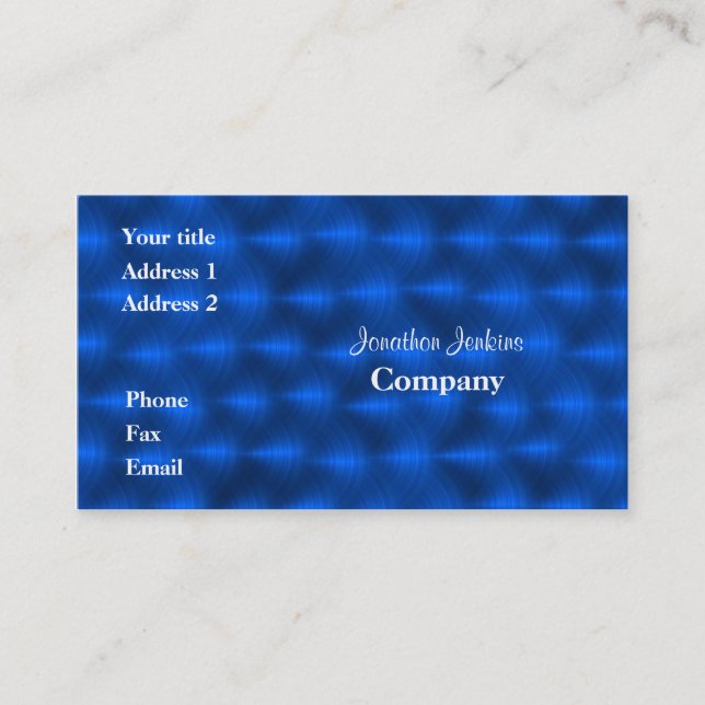 Tarjeta De Visita Metalizado azul (Anverso)