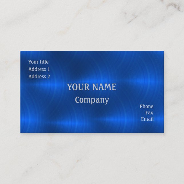 Tarjeta De Visita Metalizado azul (Anverso)