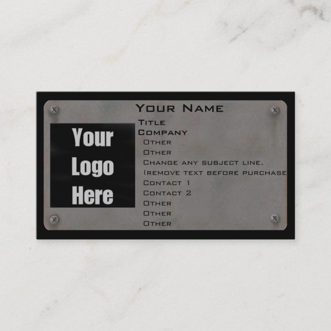 Tarjeta de visita metalizado - con el logotipo (Anverso)