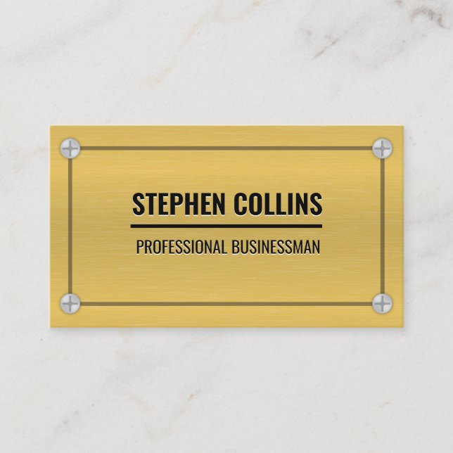 Tarjeta De Visita Metalizado de aluminio y tornillos (Anverso)