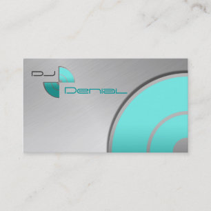 Tarjeta de visita metalizado de DJ del efecto