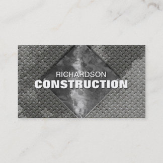 Tarjeta de visita metalizado de la construcción -