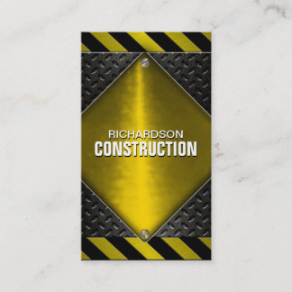 Tarjeta de visita metalizado de la construcción -