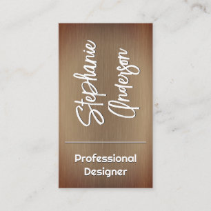 Tarjeta De Visita Metalizado de textura elegante   Cursiva