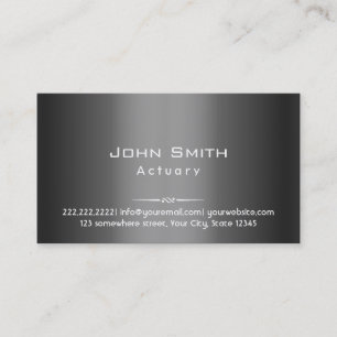 Tarjeta de visita metalizado gris oscuro con clase