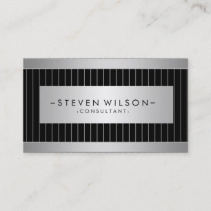Tarjeta De Visita Metalizado profesional moderno elegante negro