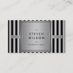 Tarjeta De Visita Metalizado profesional moderno elegante negro