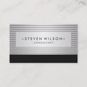 Tarjeta De Visita Metalizado Profesional Moderno Elegante Negro Simp
