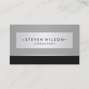 Tarjeta De Visita Metalizado Profesional Moderno Elegante Negro Simp
