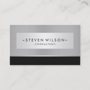 Tarjeta De Visita Metalizado Profesional Moderno Elegante Negro Simp